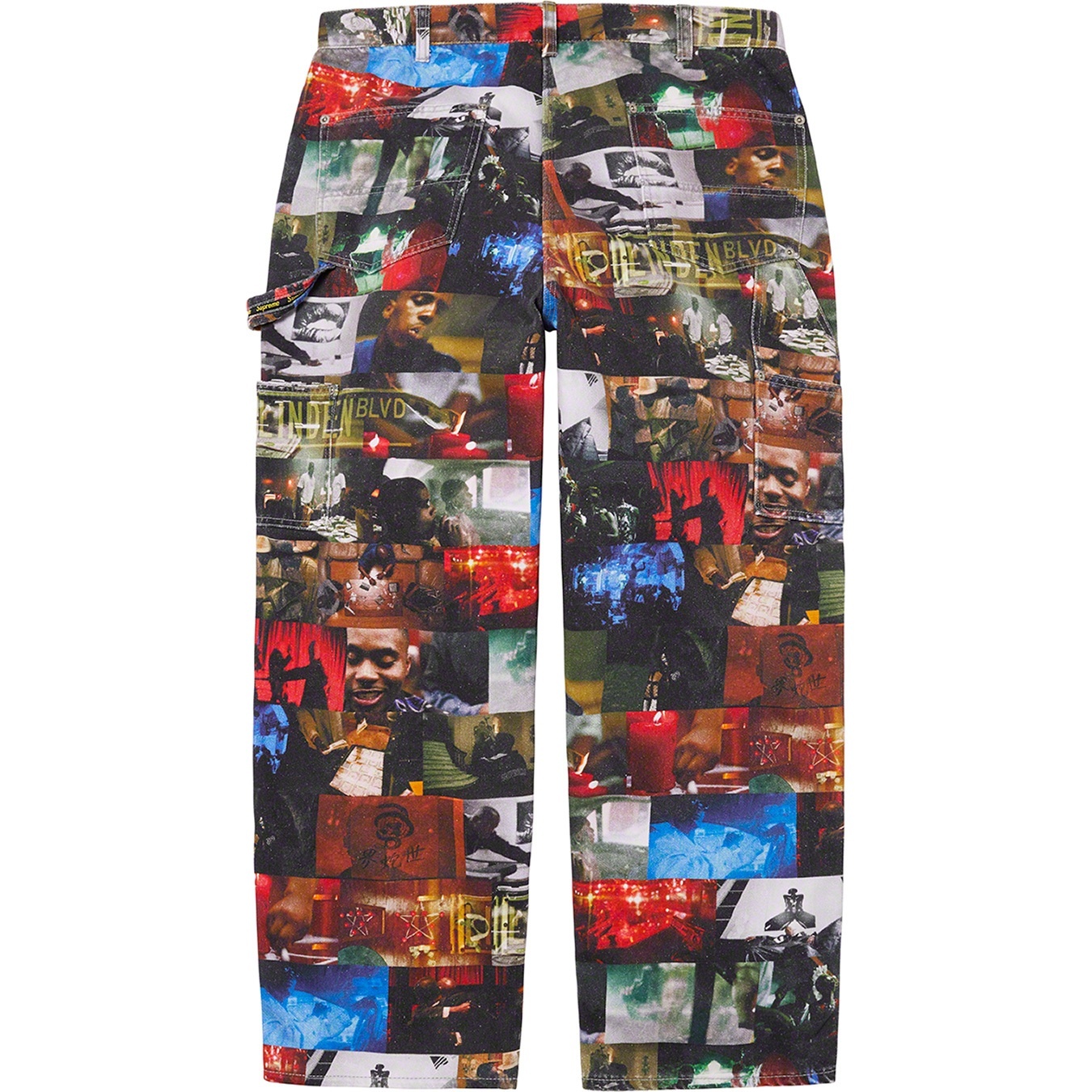 Nas and DMX Collage Double Knee Denim Painter Pant view 4